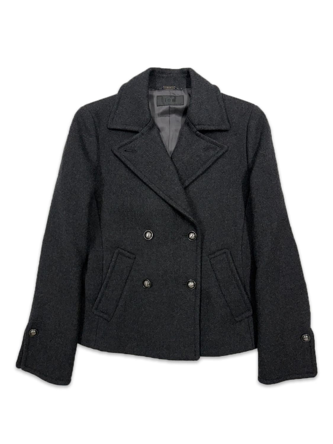 빈티지 iCB 그레이 슬림핏 울 숏 더블 코트 상품이미지1