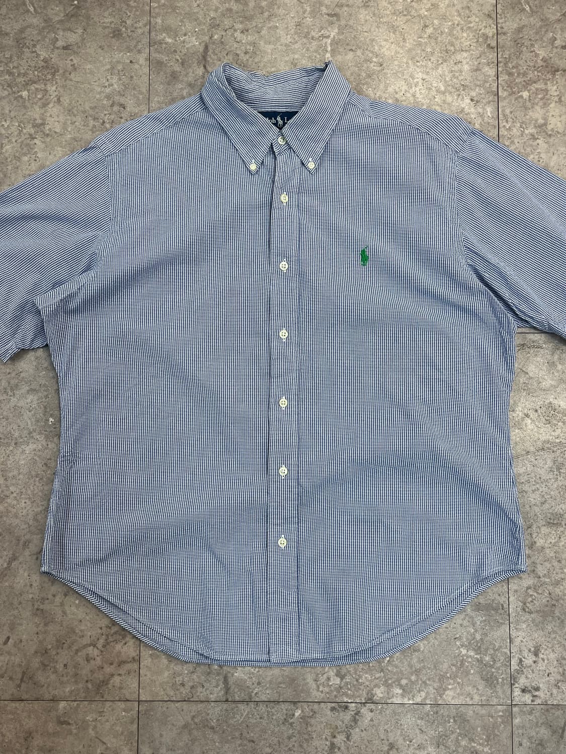 폴로 랄프로렌 체크 반팔 셔츠 블루 XL #csz3507 상품이미지4