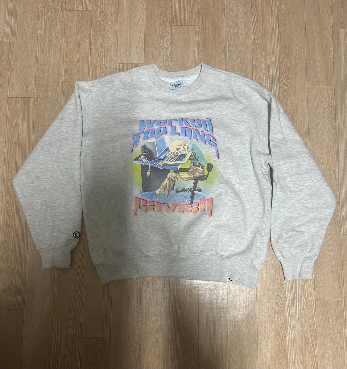 카비시 프린팅 그레이 맨투맨 상품이미지1