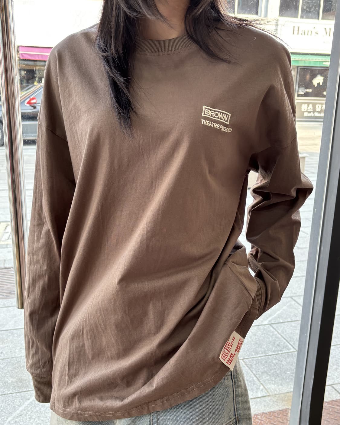 일본빈티지 브라운 시어터 프로덕트 롱슬리브 상품이미지1