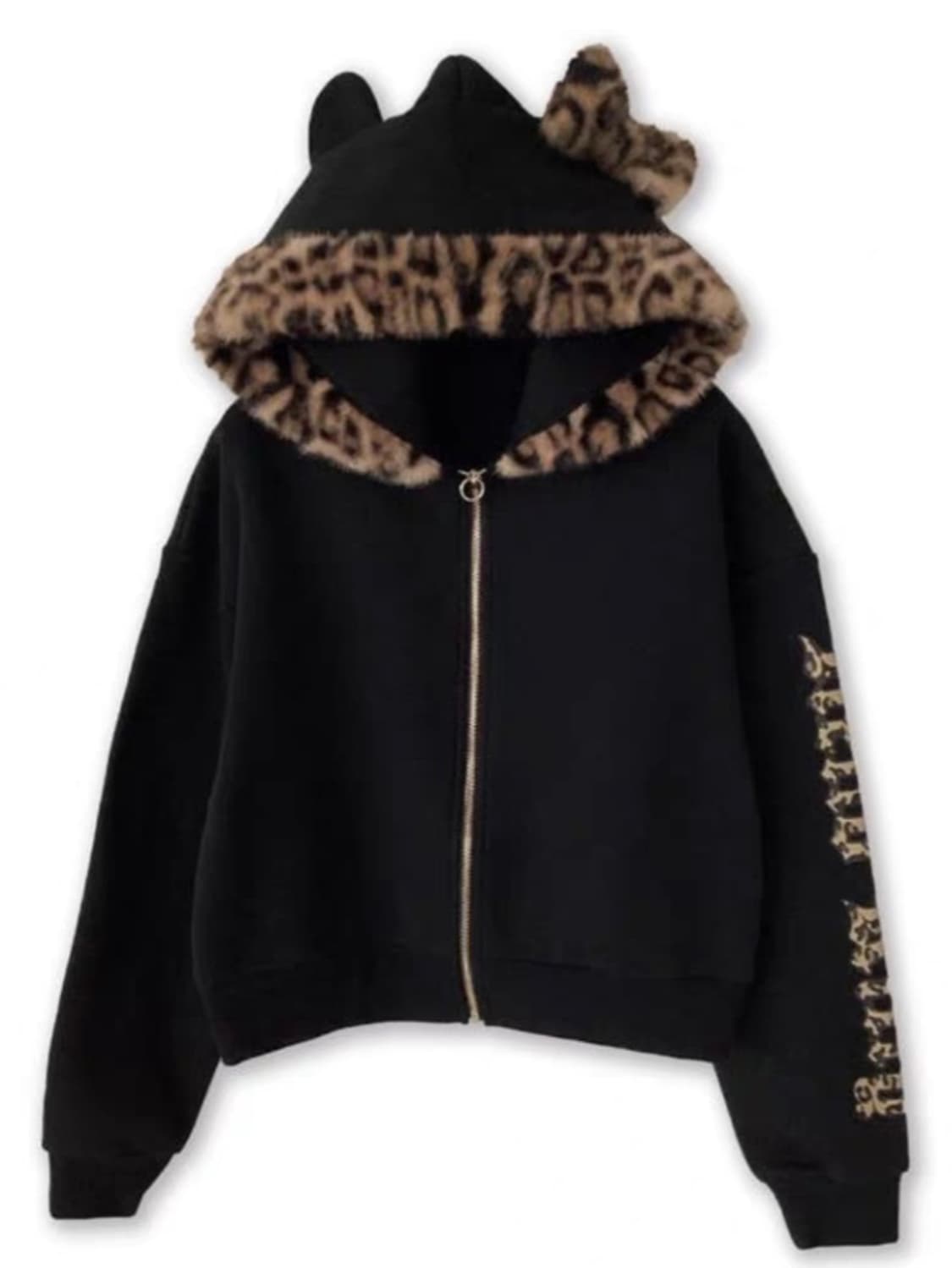 새상품) Avail 헬로키티 호피 퍼 후드집업 갸루 상품이미지2