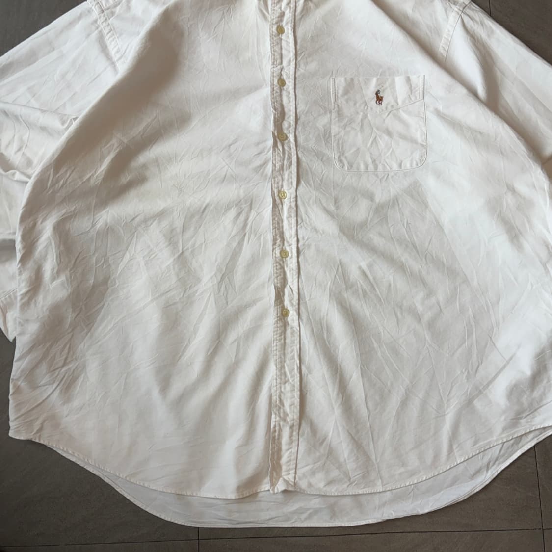 90s 폴로 정품 화이트 빅셔츠 라인의 긴팔셔츠 상품이미지4