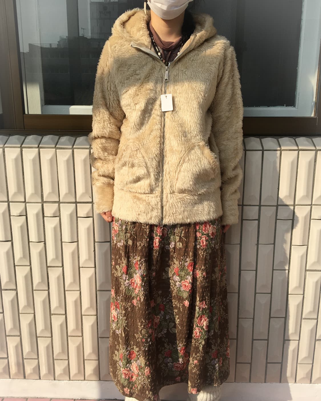 Bear ear hood fake fur jacket 상품이미지1