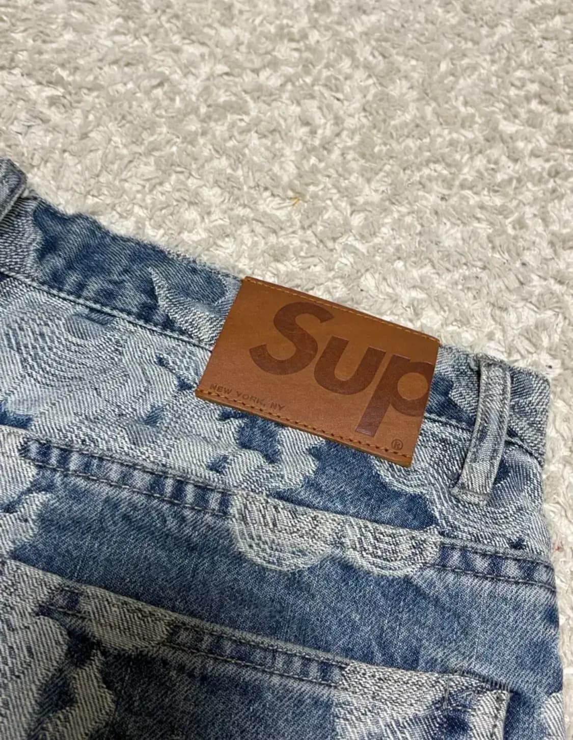 슈프림 플레임 자카드 데님 쇼츠 32 상품이미지5