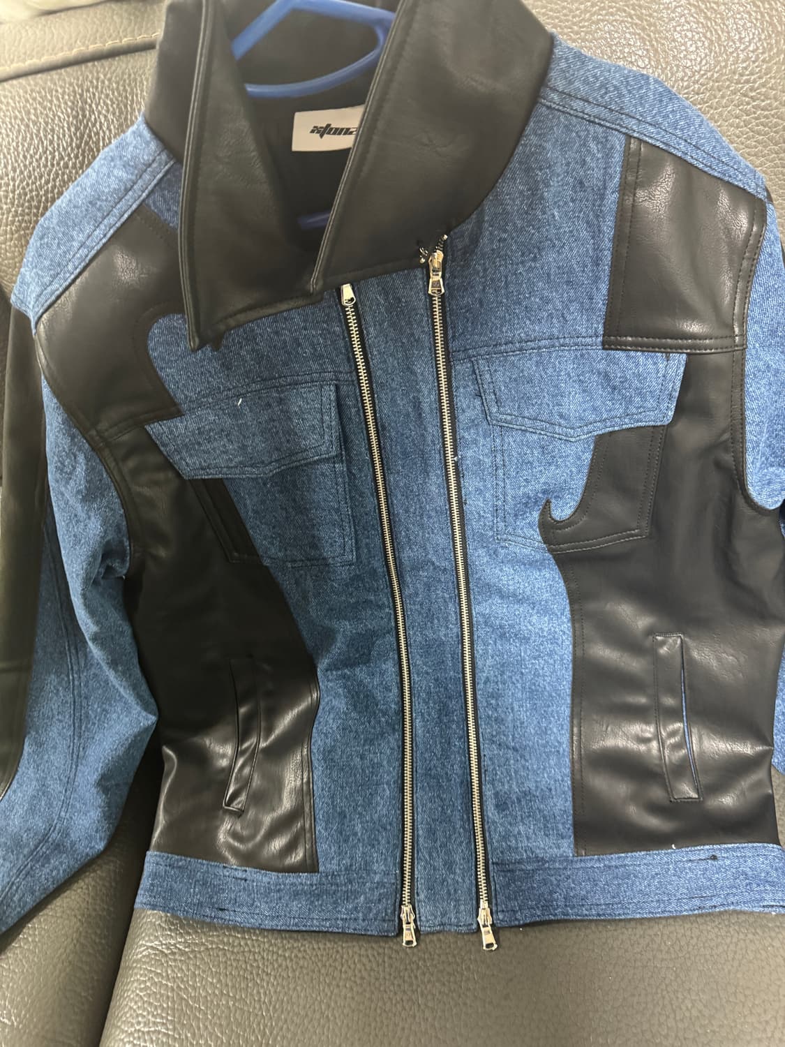 엑스톤즈 데님 레더 자켓 상품이미지2