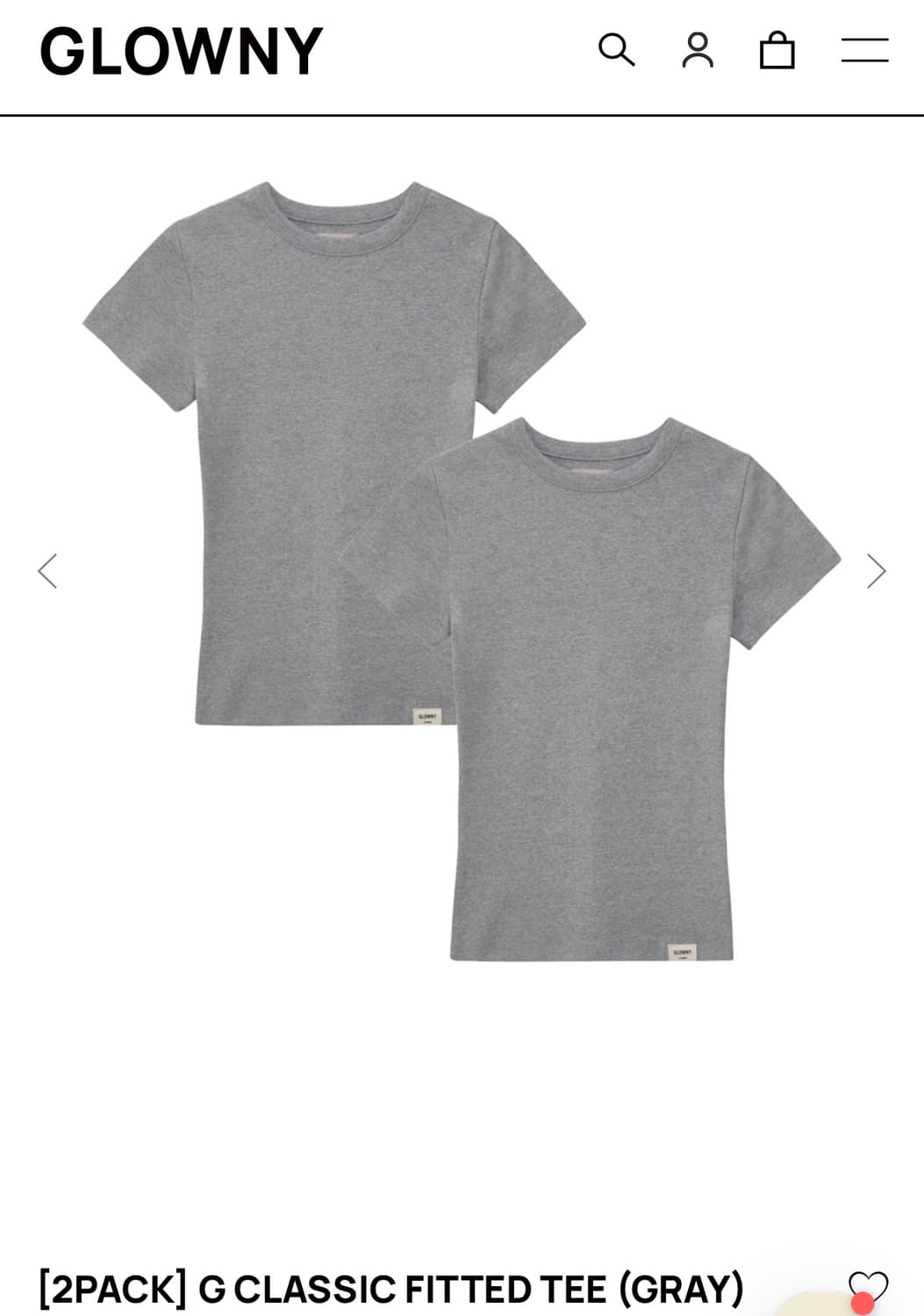 글로니 반팔티 G CLASSIC FITTED TEE 상품이미지1