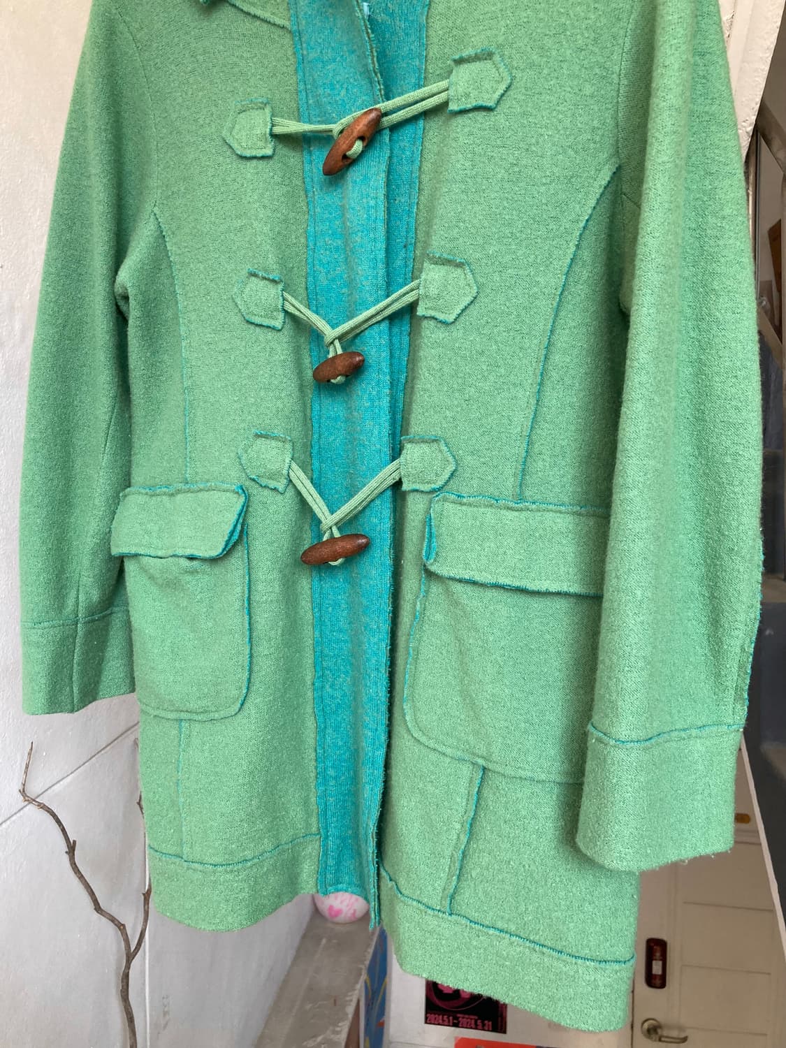 울 떡볶이 투톤 하프 코트 상품이미지3