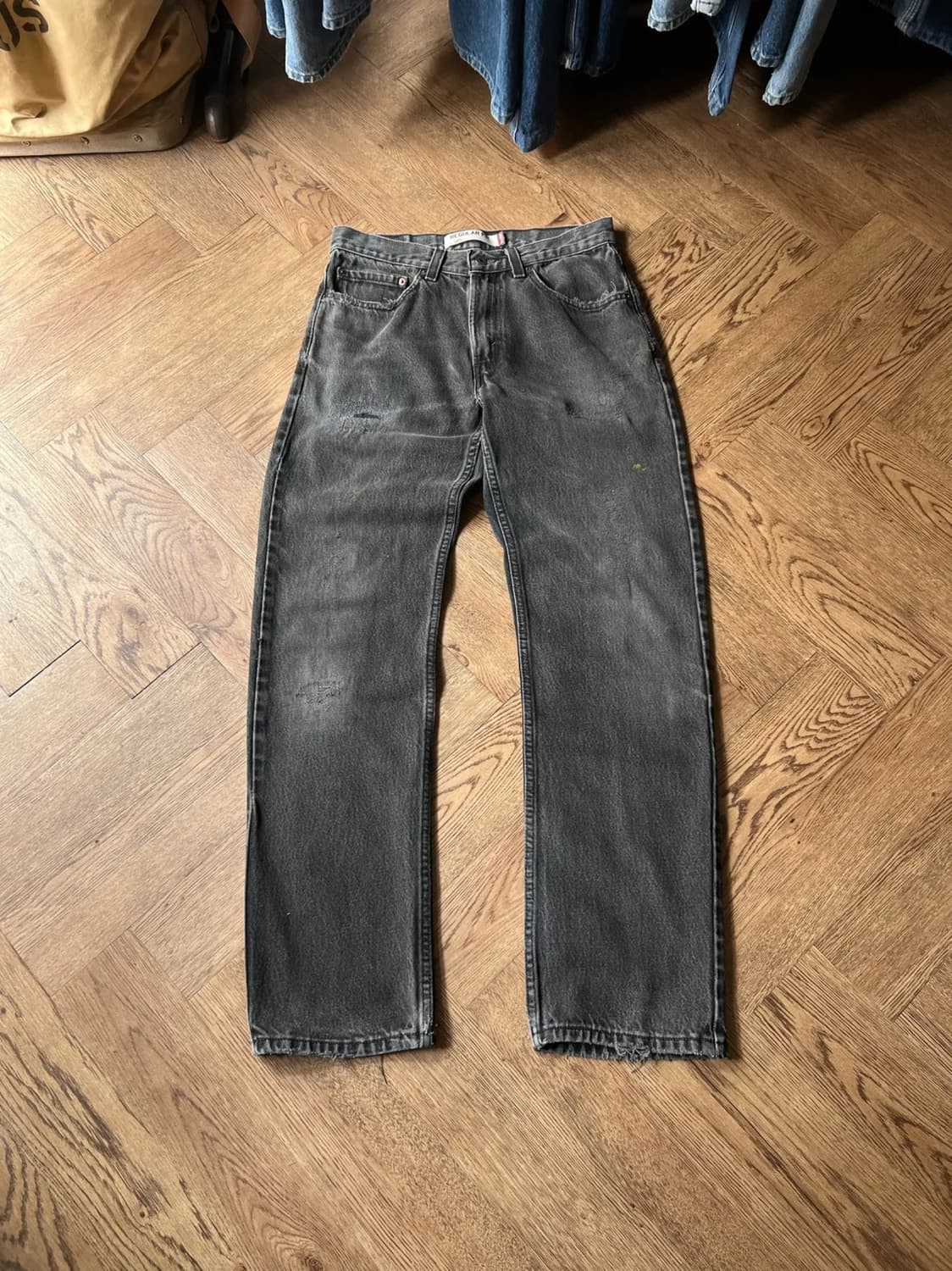 [31]00's 리바이스 505 빈티지 리페어드 흑청 데님 팬츠 상품이미지1