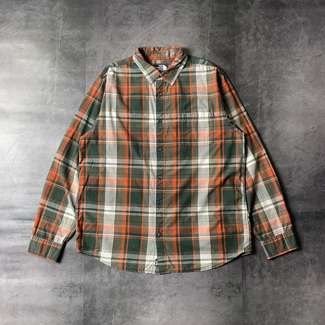 THE NORTH FACE 노스페이스 빈티지 그린 체크 코튼셔츠 상품이미지1