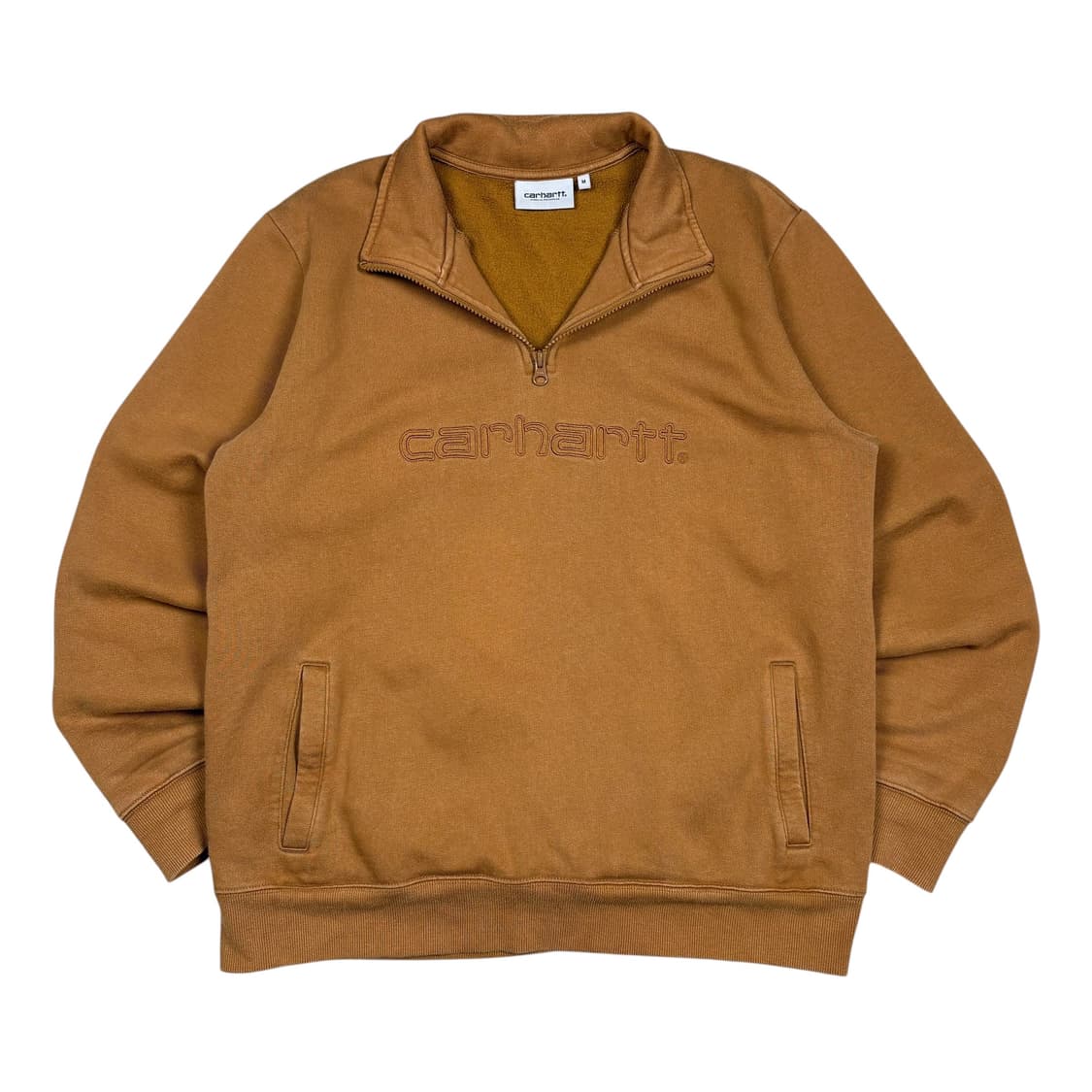 칼하트 WIP 브라운 하프집 맨투맨 상품이미지1