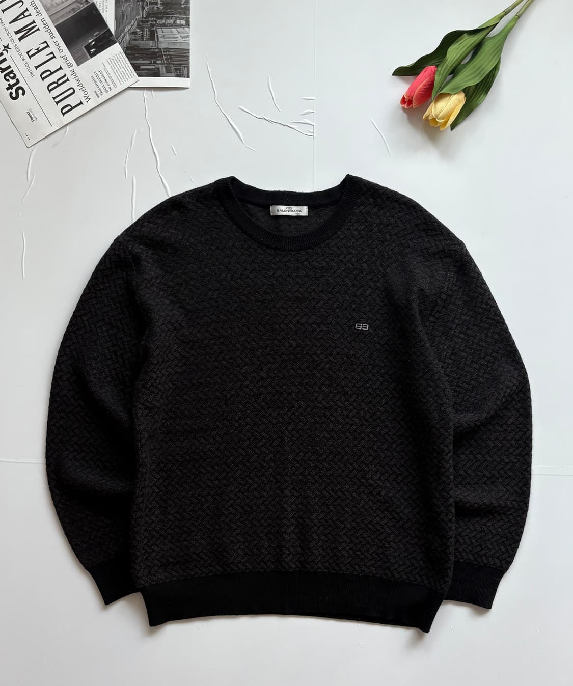 발렌시아가 빈티지 블랙 패턴 니트 상품이미지2