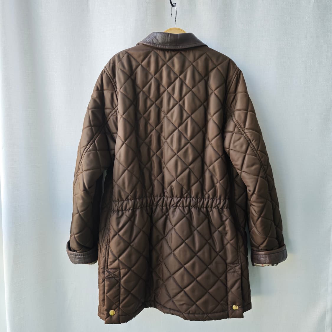 버버리 프로섬 레더 포인트 금장 버튼 다이아몬드 퀼팅 자켓 브라운 46 상품이미지8