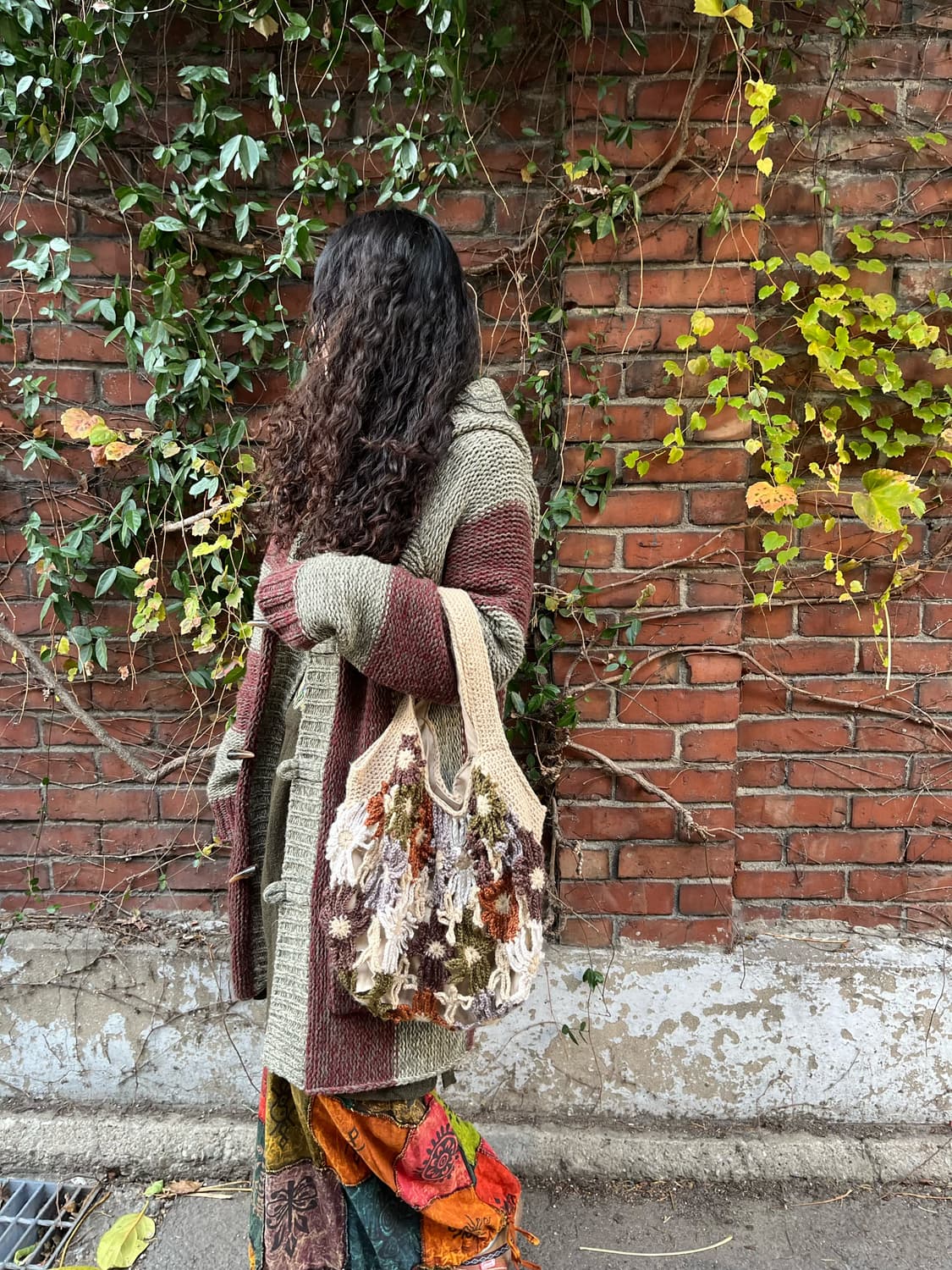 꽃 뜨개질 토드백 상품이미지4