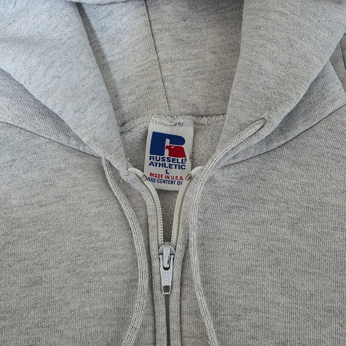 [L] 90s 러셀 애슬레틱 후드집업 라이트 그레이 굿컨디션 상품이미지6