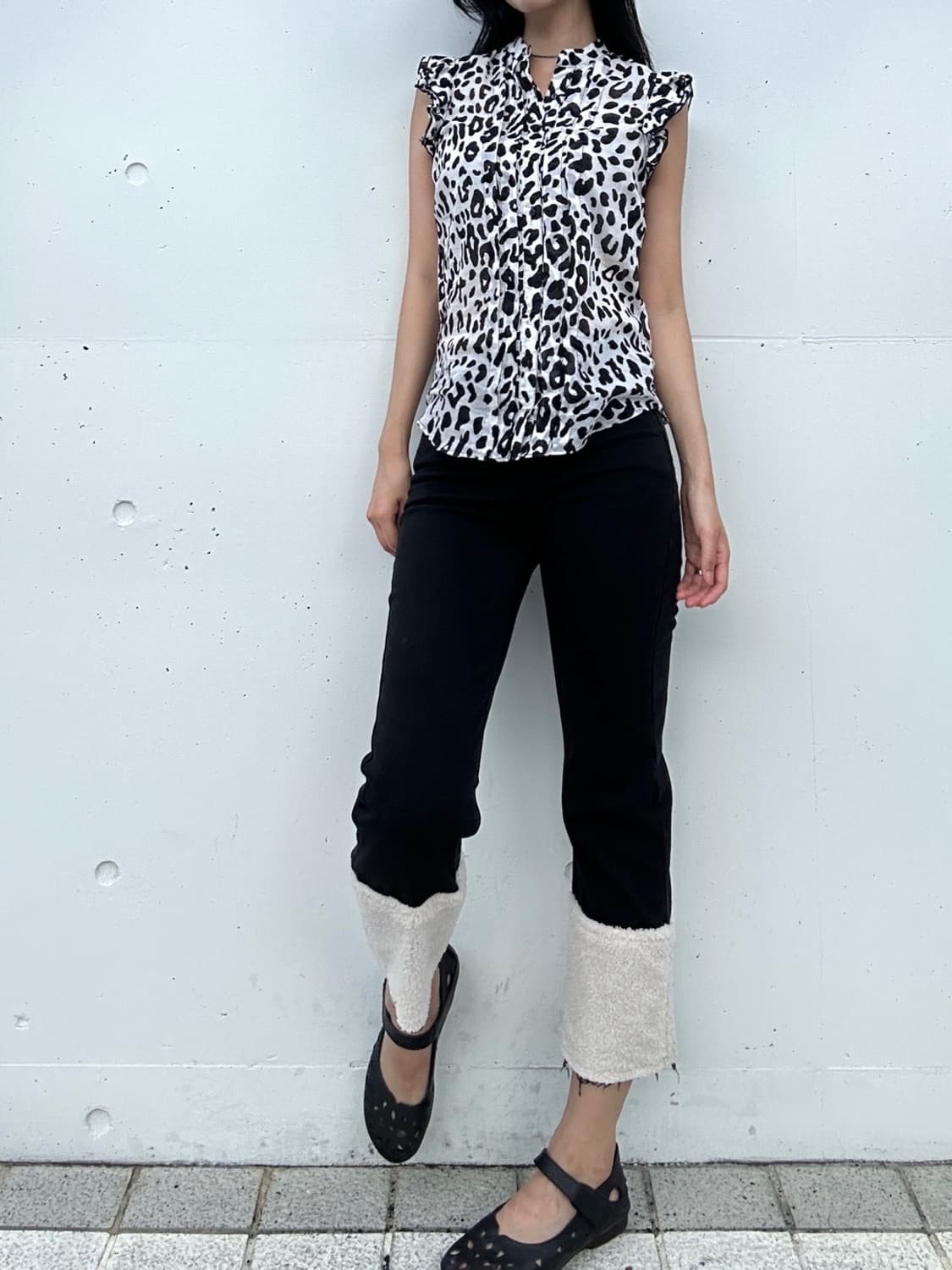Sherpa point pants / black 상품이미지6