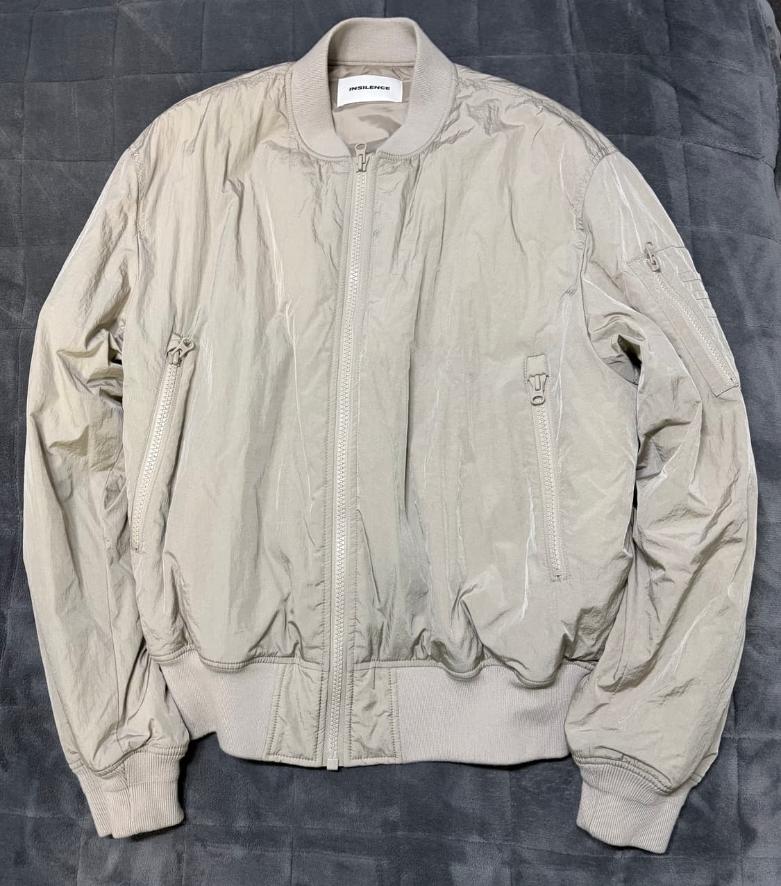 인사일런스 오버사이즈 MA-1 LOGHT BEIGE 상품이미지1