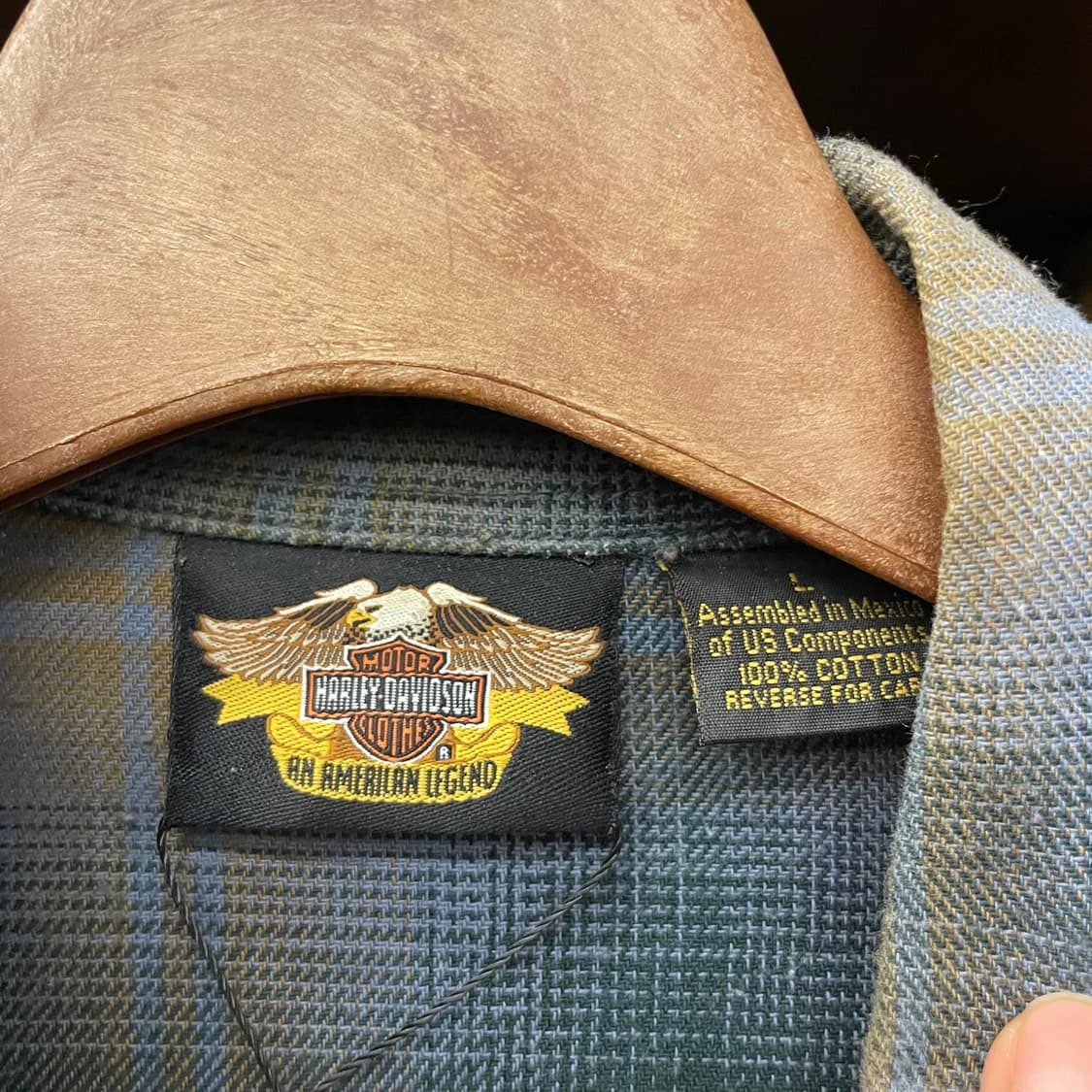 할리데이비슨 디스트레스드 포켓 로고 멀티 체크 셔츠 상품이미지7