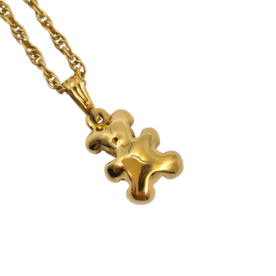 80s 프랑스 꾸레쥬 골드 테디베어 진주 목걸이 상품이미지5