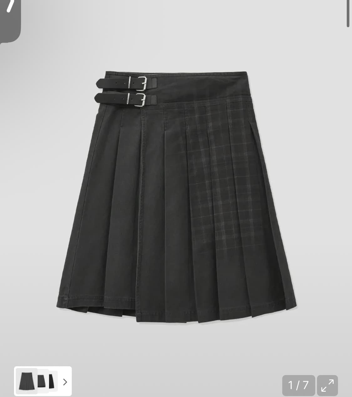 포르테나 VINTAGE CHECK WRAP PLEATS SKIRT 상품이미지1