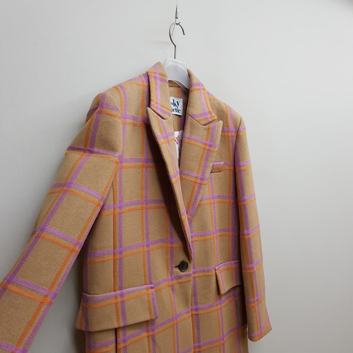 럭키슈에뜨 체크 싱글 자켓 36사이즈 상품이미지3