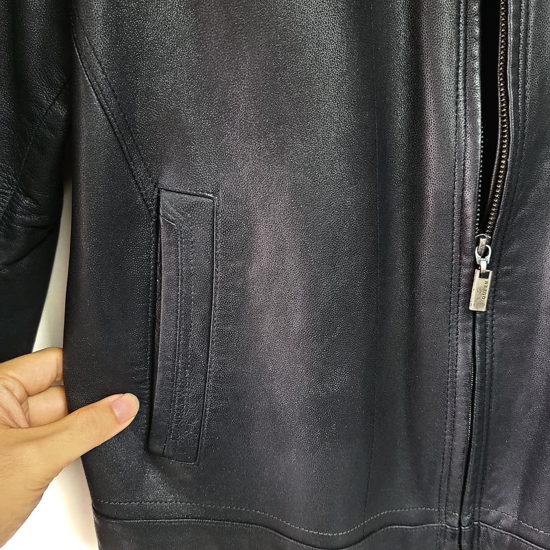 [100-105] 올젠 양가죽 싱글 레더 자켓 상품이미지5