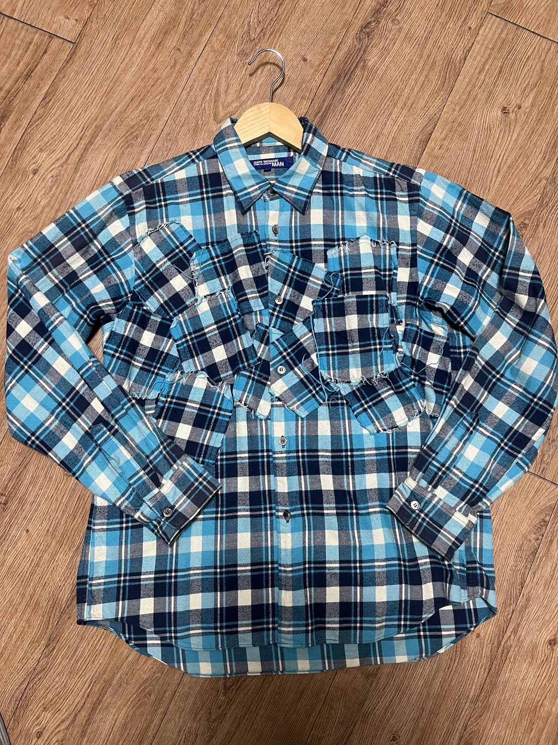 준야와타나베 패치 체크 셔츠 상품이미지1