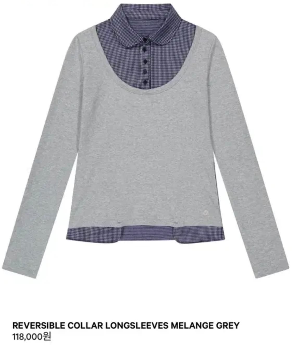 코이세이오 리버시블 롱 슬리브 그레이 상품이미지1