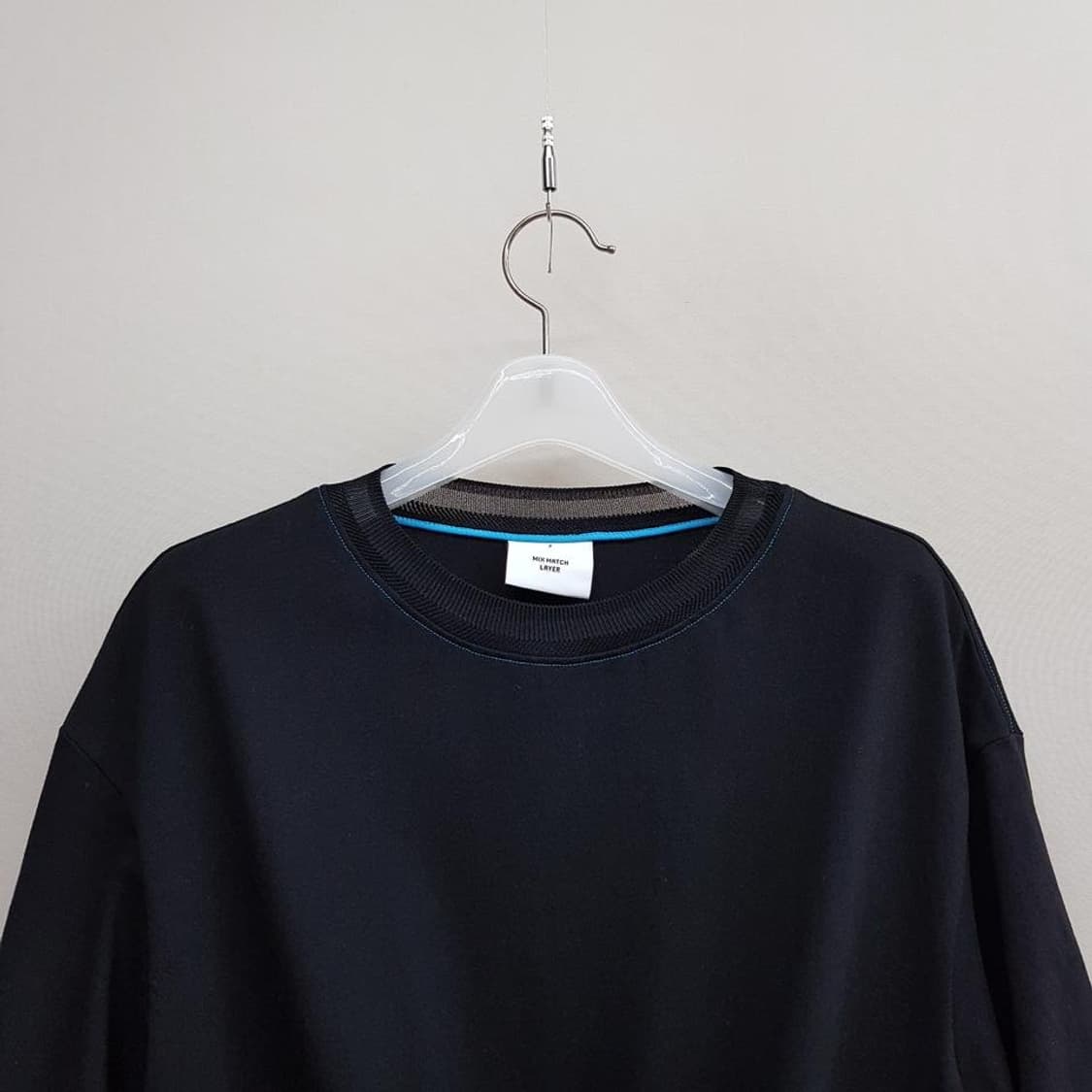 한섬 시스템 배색 스트링 언발란스 믹스드 원피스 S사이즈 상품이미지3