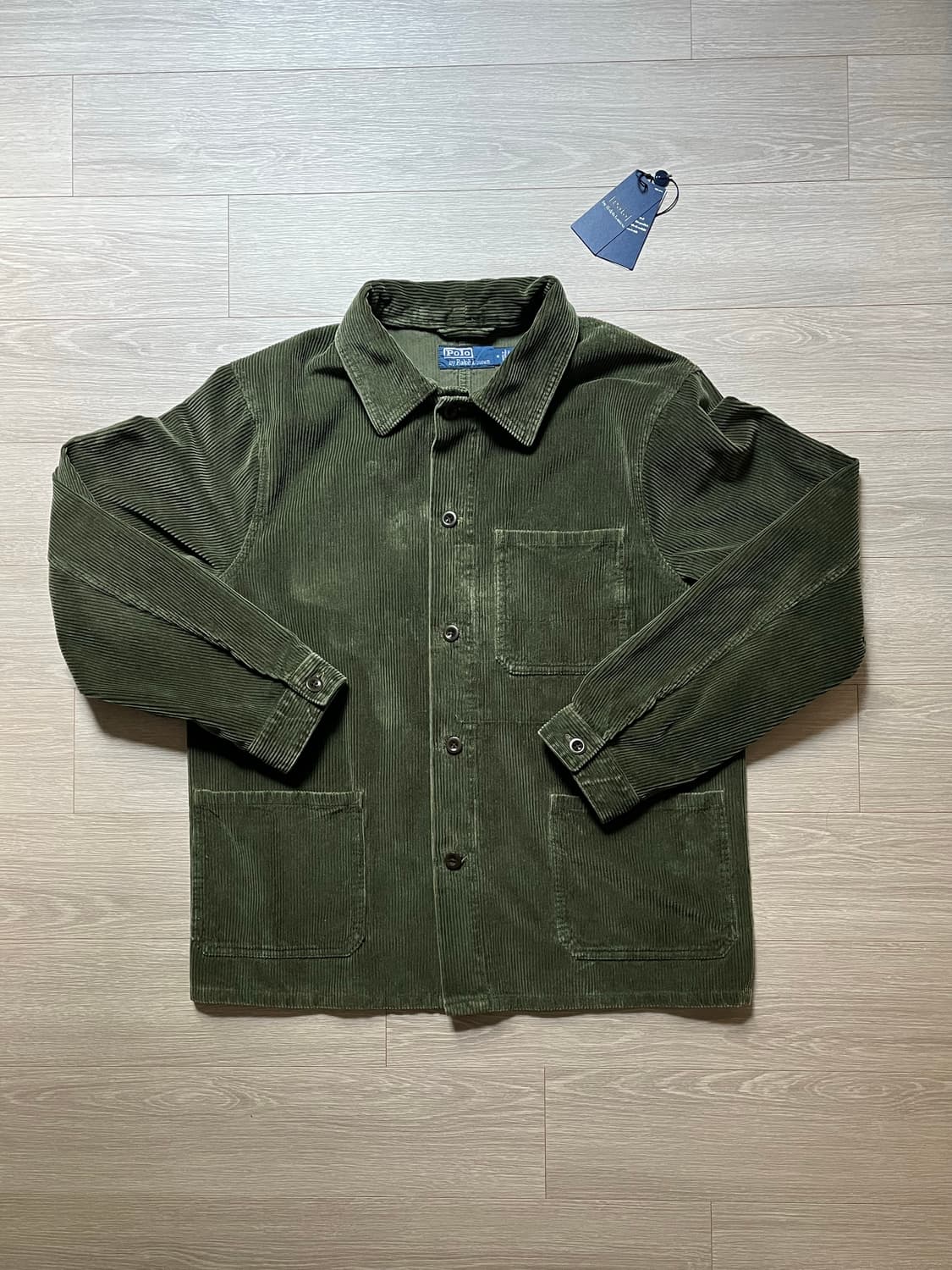  (새상품,류준열착용) 폴로 랄프로렌 코듀로이 워크자켓 셔츠 올리브 그린 상품이미지2