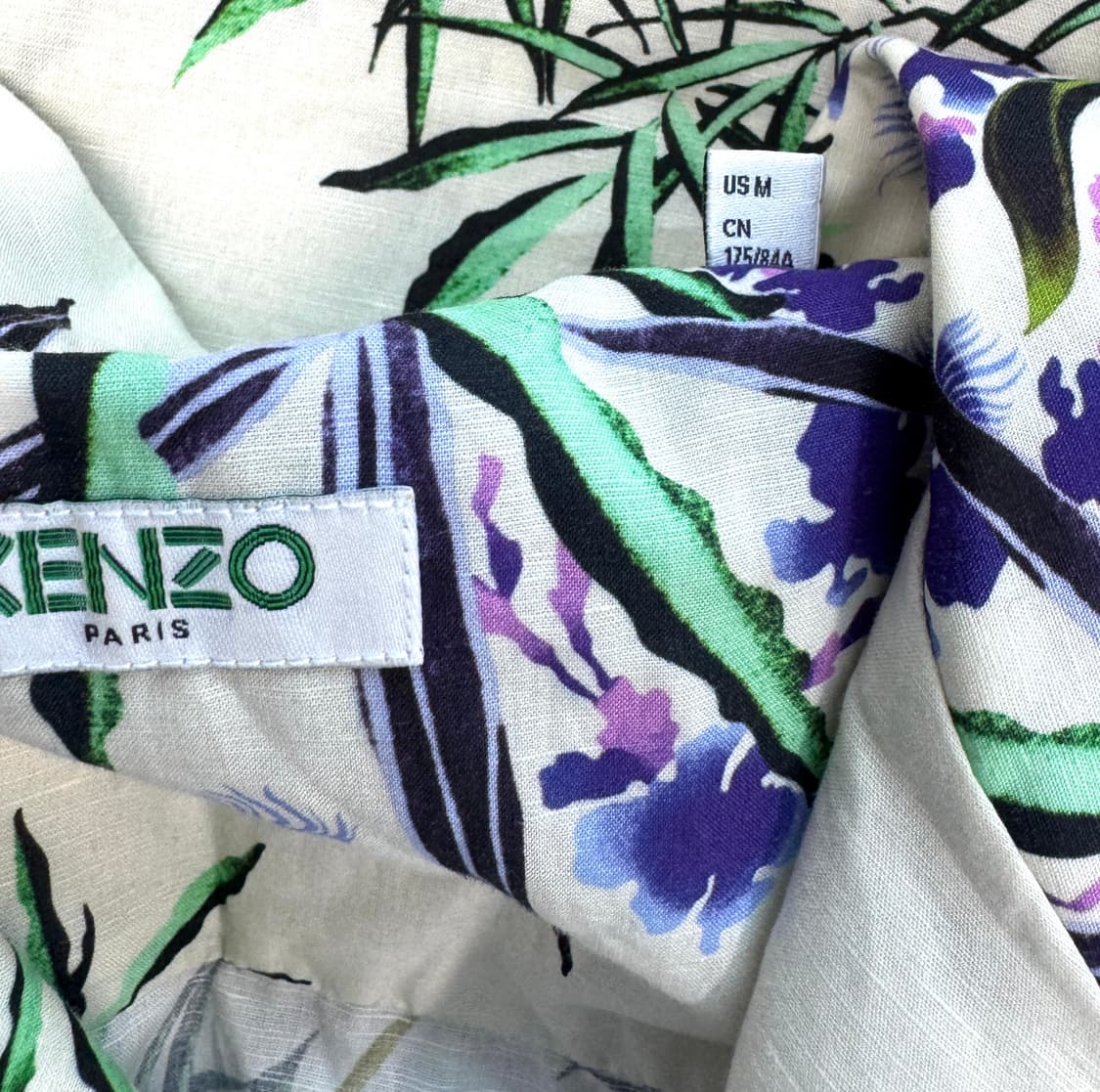 KENZO 겐조 코튼, 린넨혼방 알로하 오픈카라 반팔 셔츠 M 상품이미지6