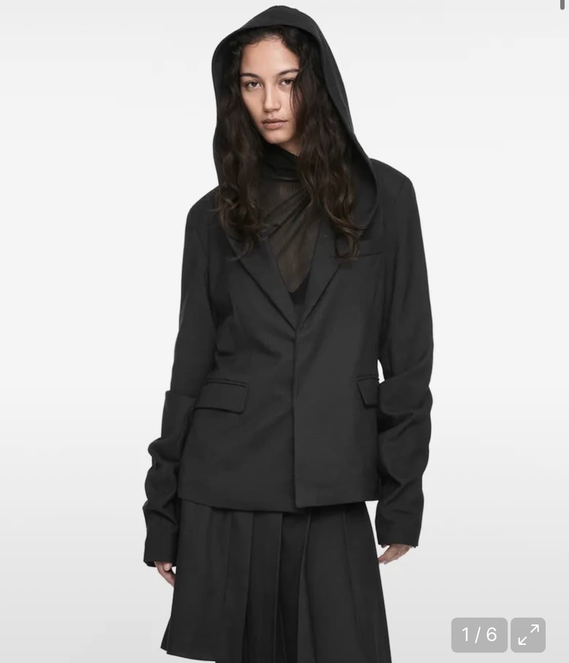 나체 후드 블레이저 차콜 0size 상품이미지1