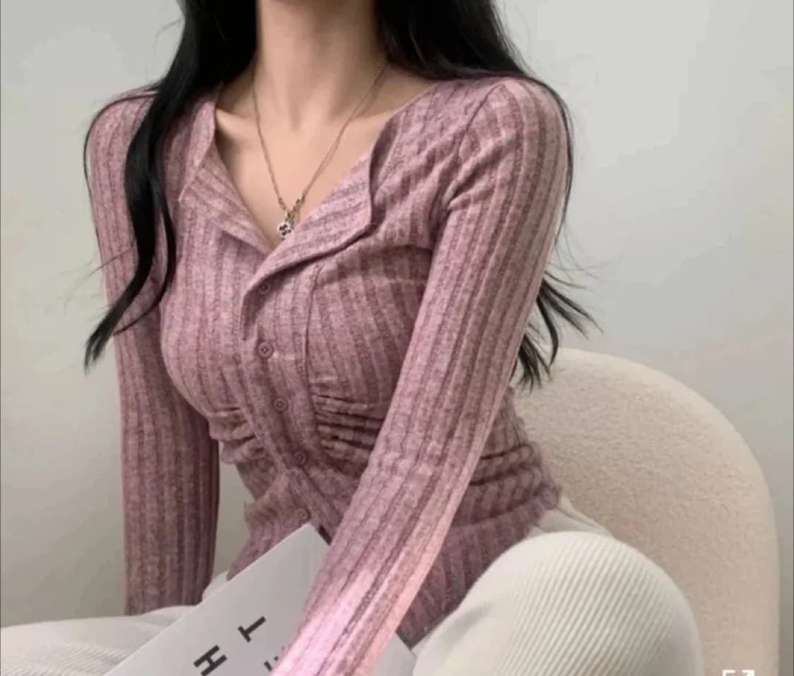 연보라 슬림핏 니트 상품이미지1