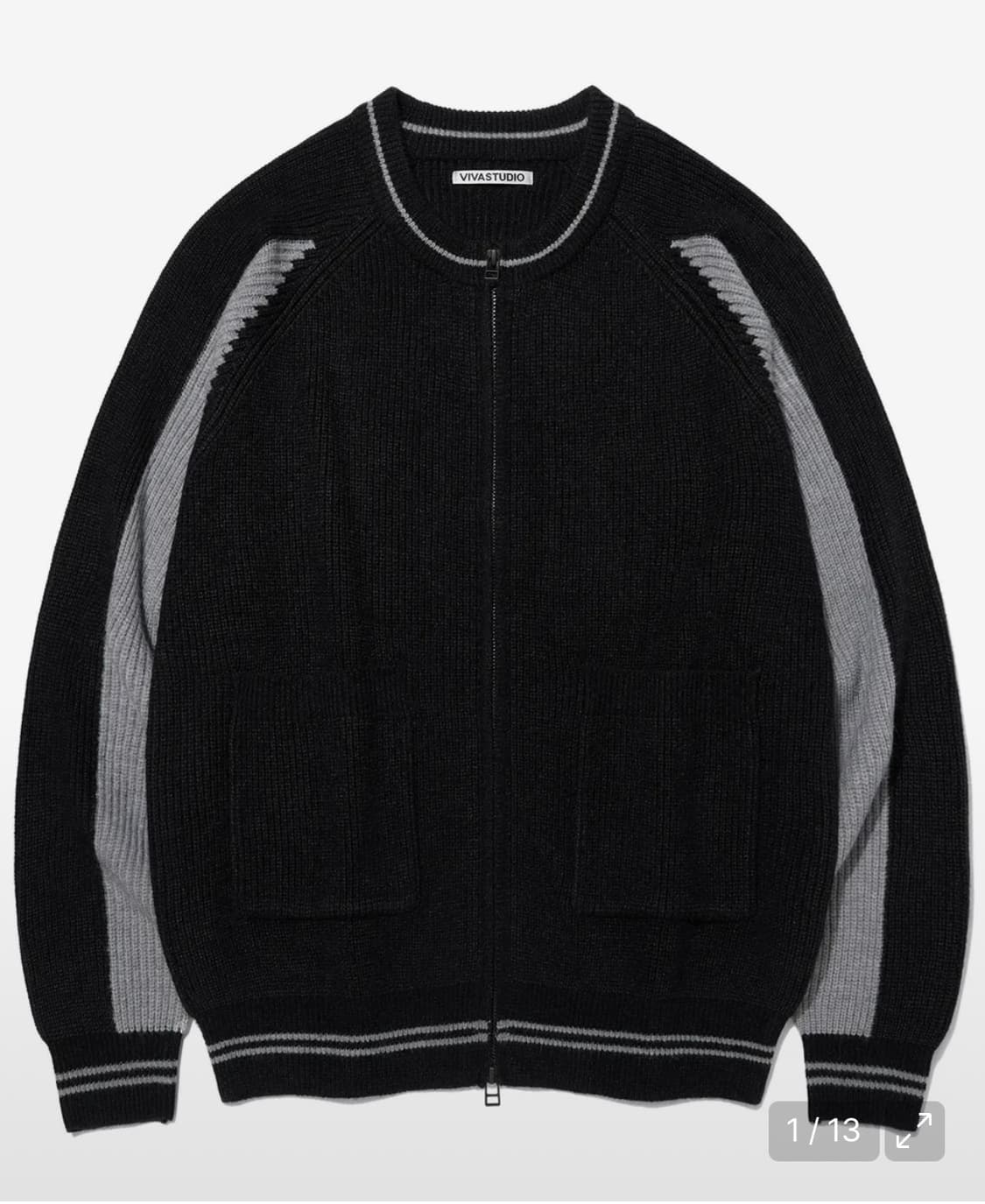 비바스튜디오 니트집업 상품이미지1