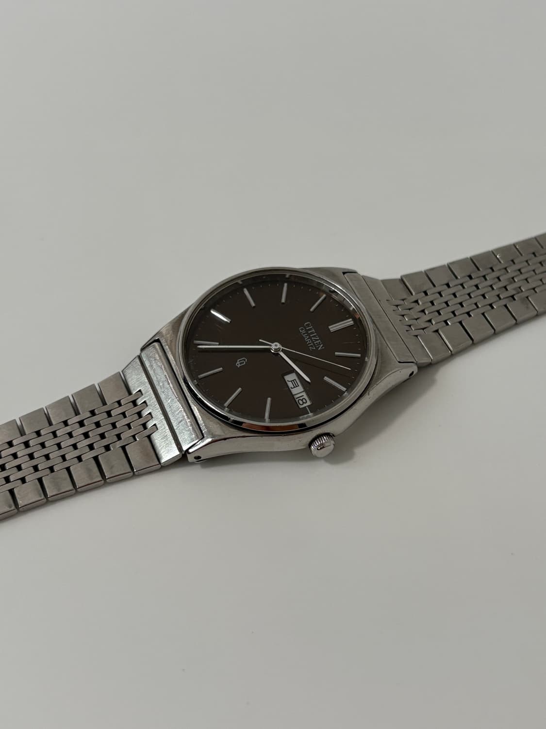80s CQ brown dial silver quartz 상품이미지6