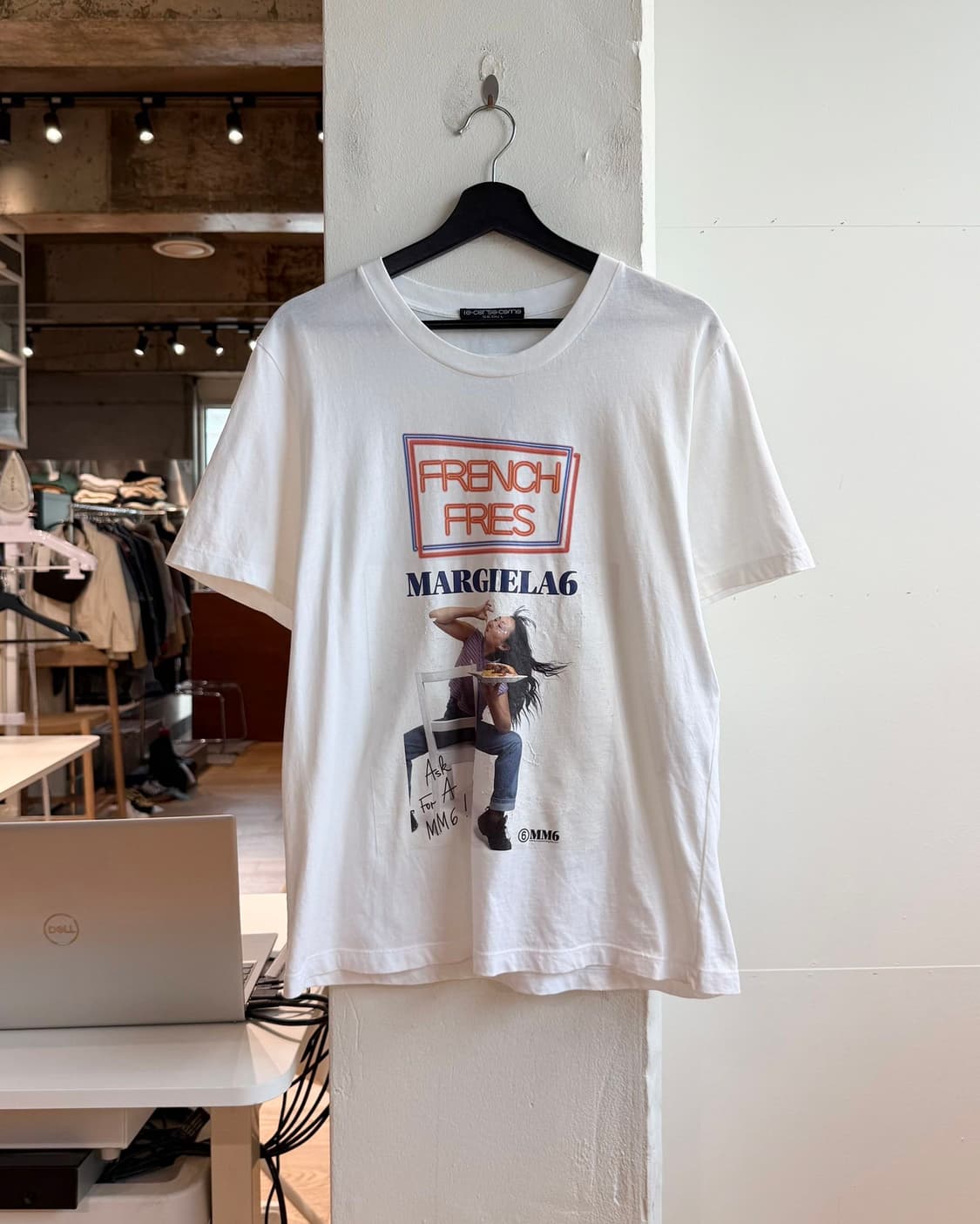  mm6 화이트 프렌치 프라이 그래픽 하프티 상품이미지1