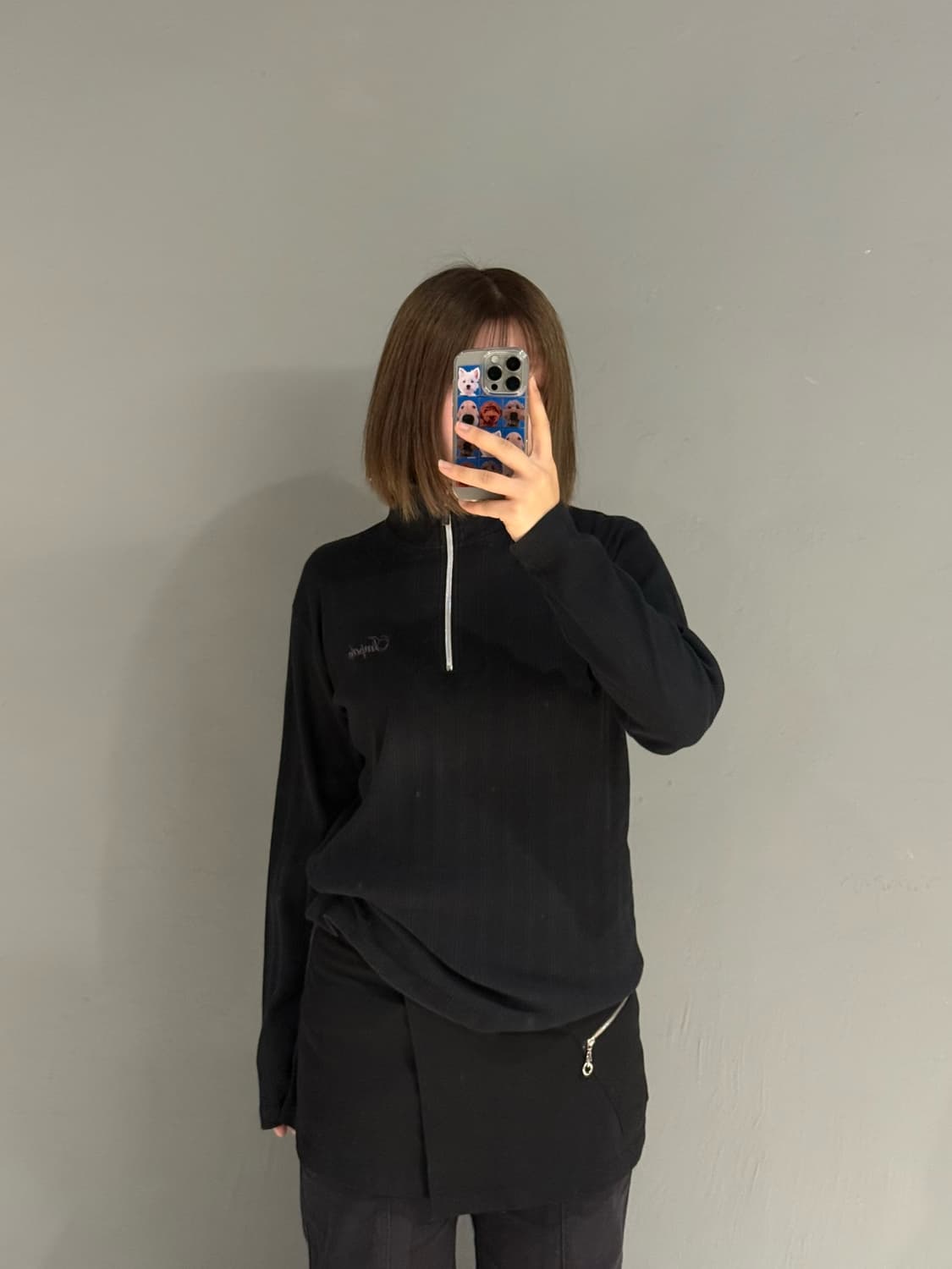 back lettering half-zip long sleeve 상품이미지2