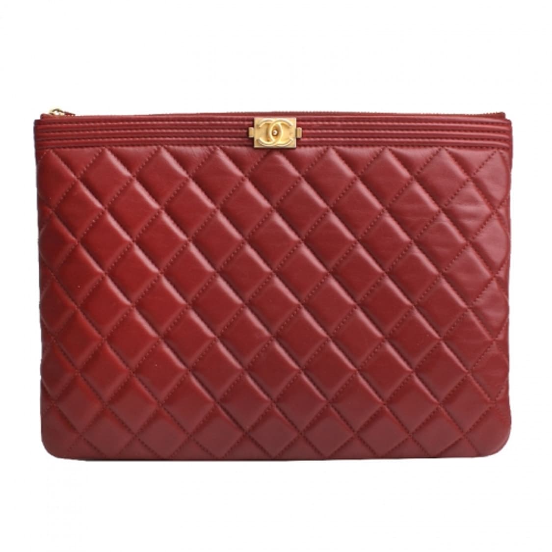 샤넬 버건디 보이 퀼팅 클러치백 미듐 상품이미지1