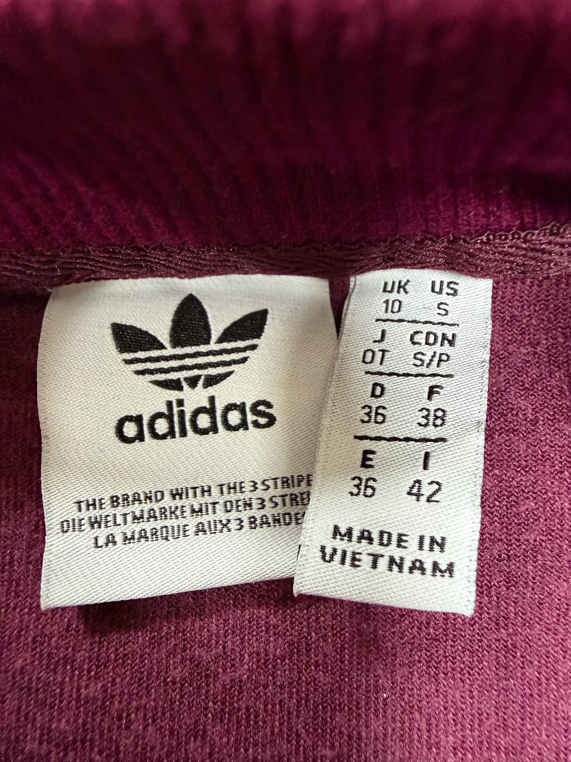 아디다스 벨벳 버건디 맨투맨  상품이미지3