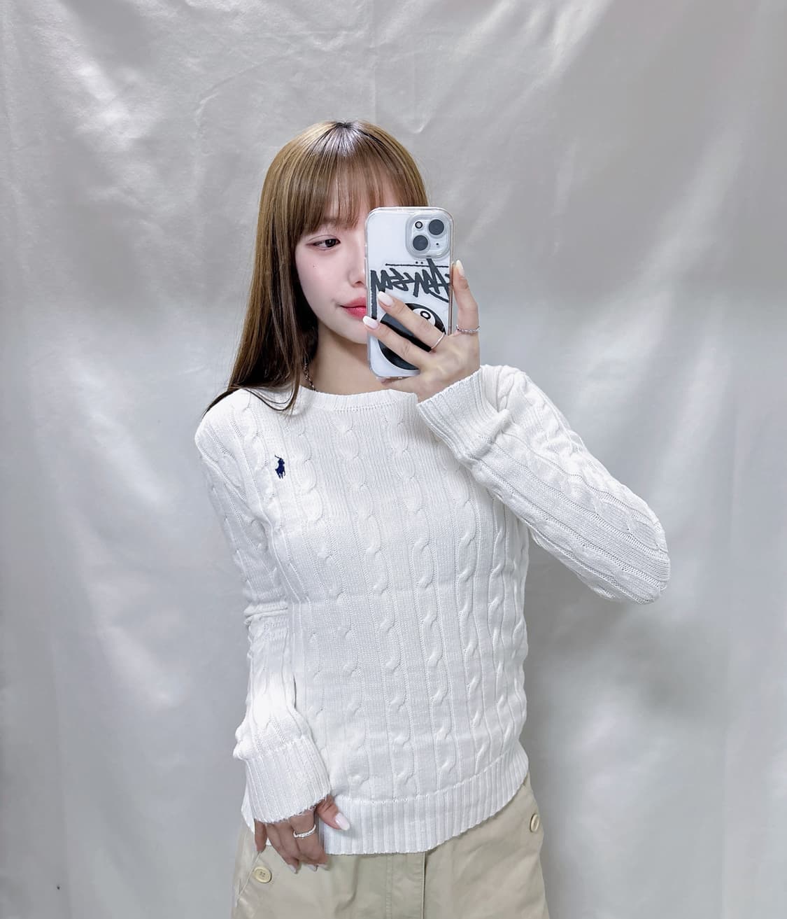 폴로 랄프로렌 화이트포니 꽈배기 니트 상품이미지1