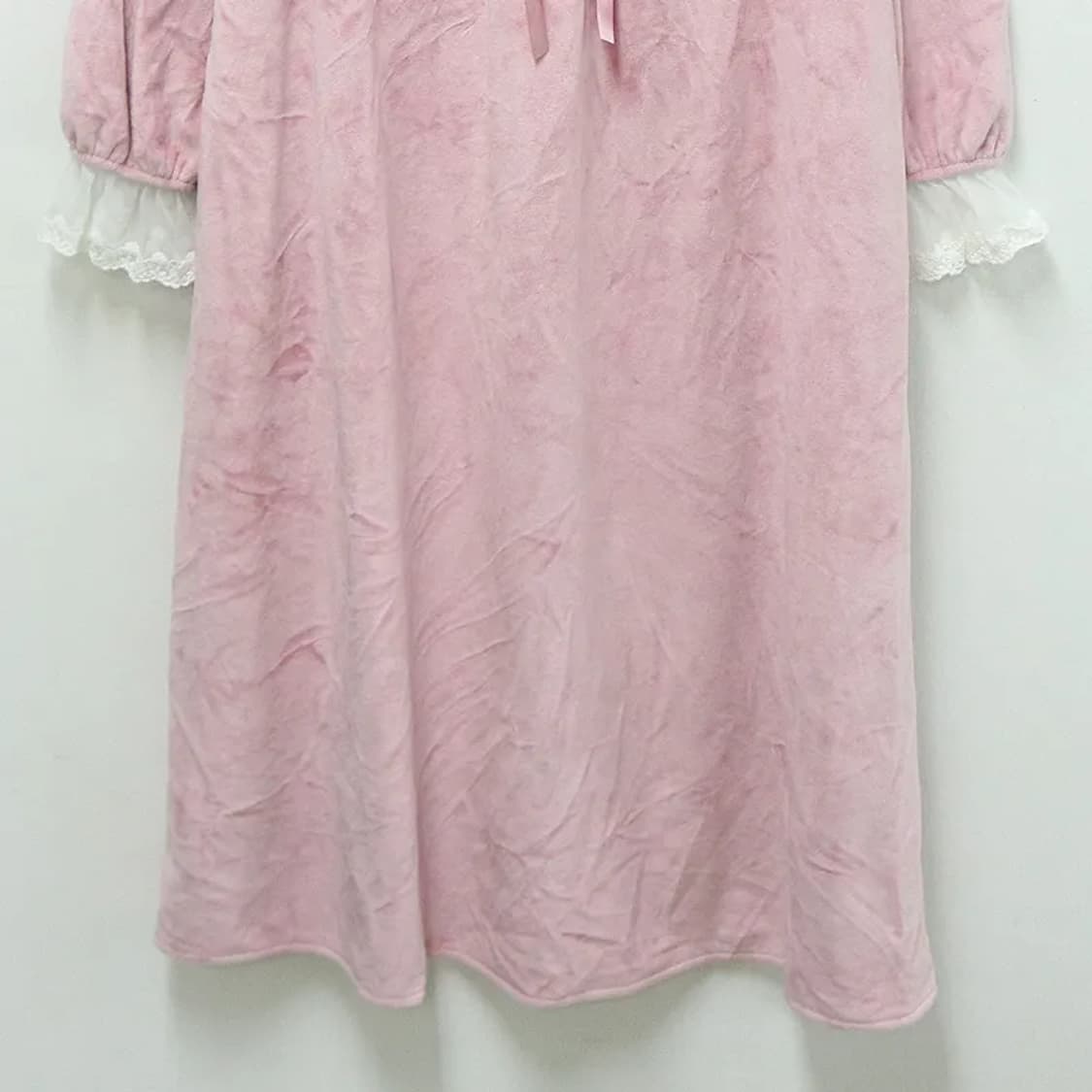 히메갸루 핑크 벨벳 레이스 홈웨어 원피스 61225 상품이미지4