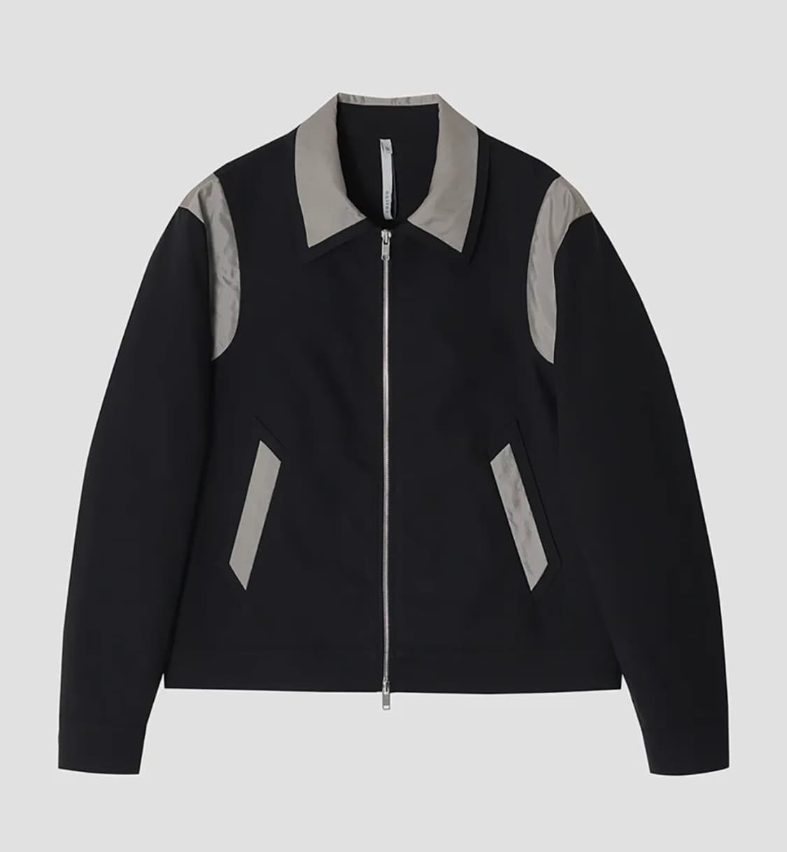 노이어 콘트라스트 오간자 바시티 자켓 (블랙) 상품이미지2
