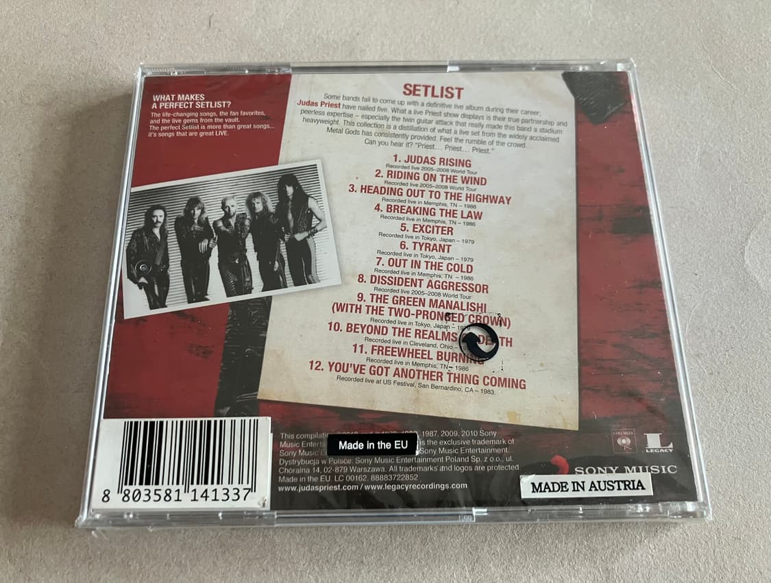 주다스프리스트 Judas Priest 히트곡 라이브 베스트 미개봉 CD 상품이미지4