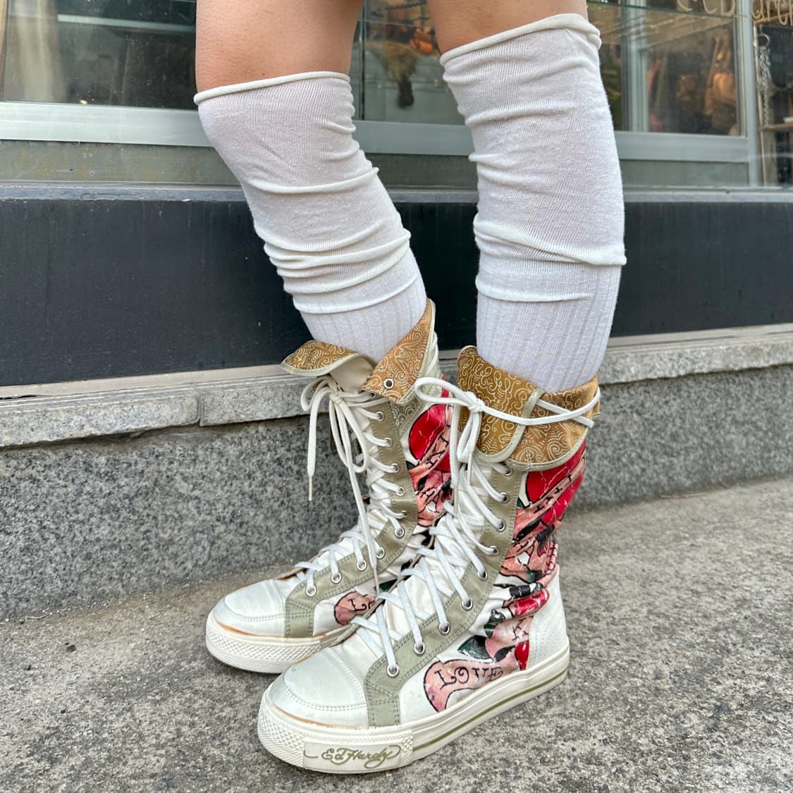 00s 데드스톡 새상품 에드하디 타투 스니커즈 부츠 상품이미지8