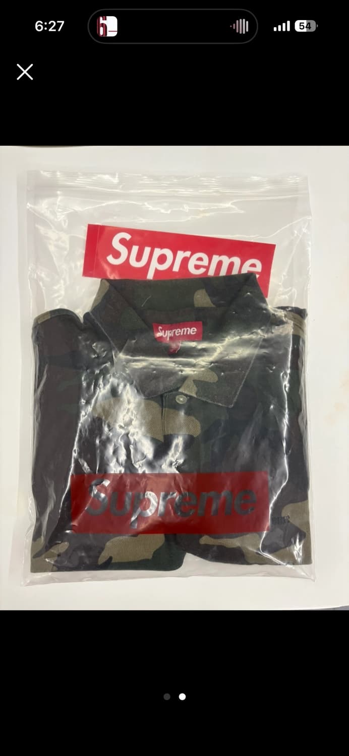 [L] 슈프림 워시드 카모 폴로 우드랜드 카모 - 25SS 상품이미지2