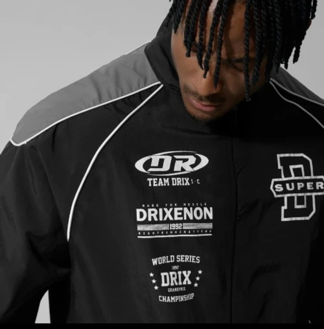 새상품) 남녀공용 드릭스 배색 레이싱 자켓 블랙 상품이미지3