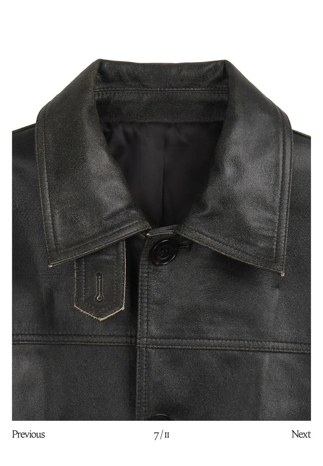 코스모스 (리미티드)크랙 카우레더 자켓 M 상품이미지7