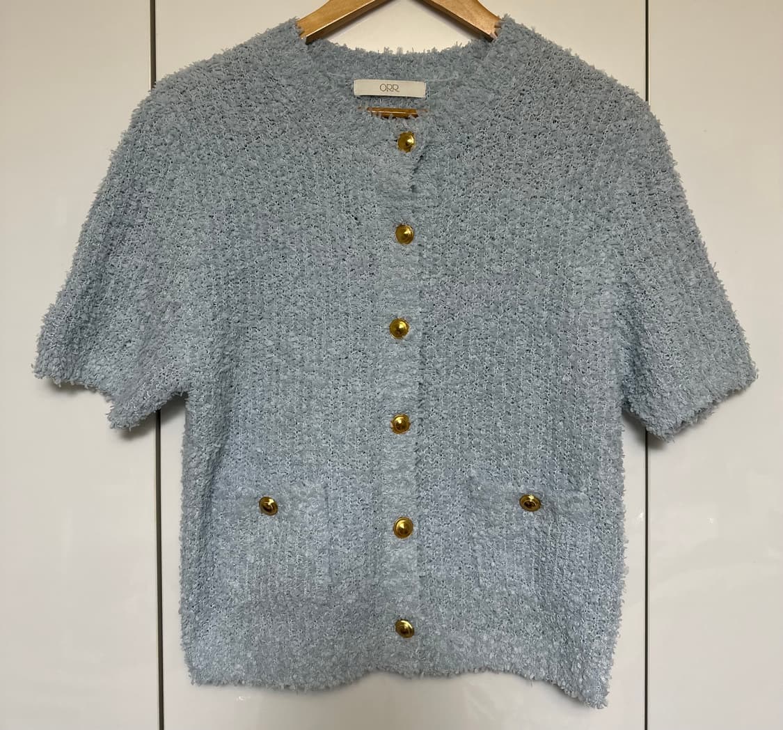 오르ORR 반팔 뽀글이 가디건 니트 상품이미지2