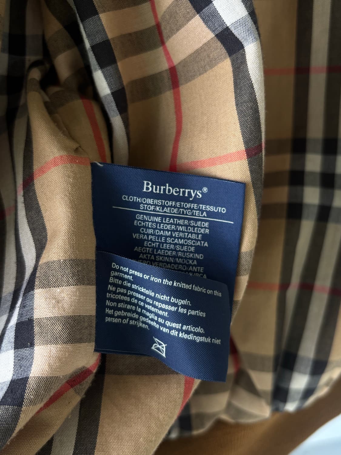 버버리 90‘s 스웨이드 레더 하이넥 블루종  상품이미지10