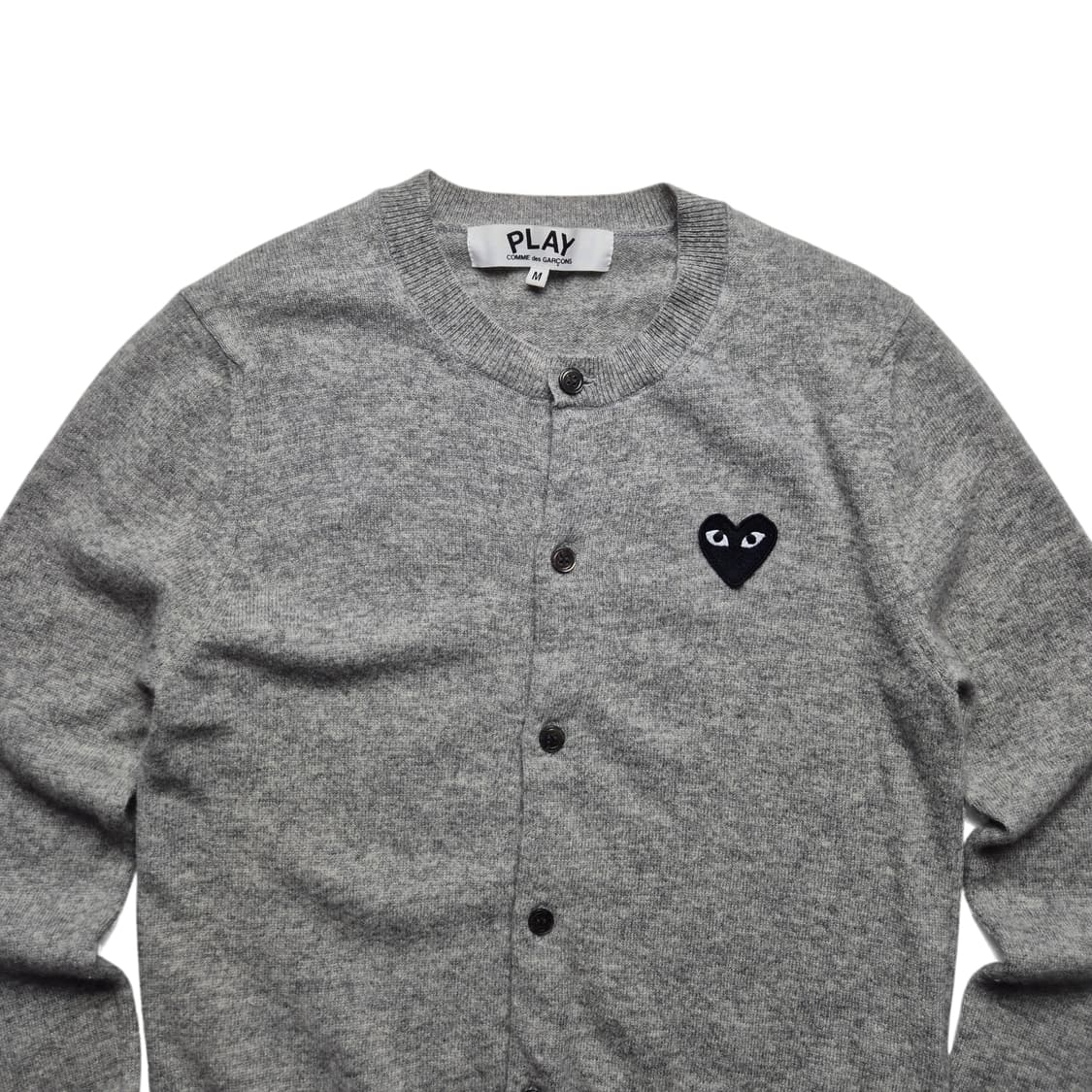 [M] 꼼데가르송 하트로고 가디건 그레이 상품이미지2