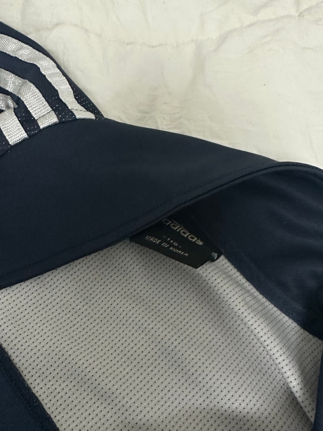 아디다스 스포츠 삼선 네이비 실버 져지 트랙탑 라지 상품이미지5